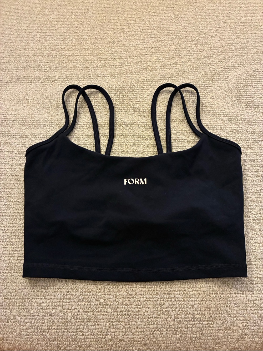 Navy Double-Strap Crop Tank Top